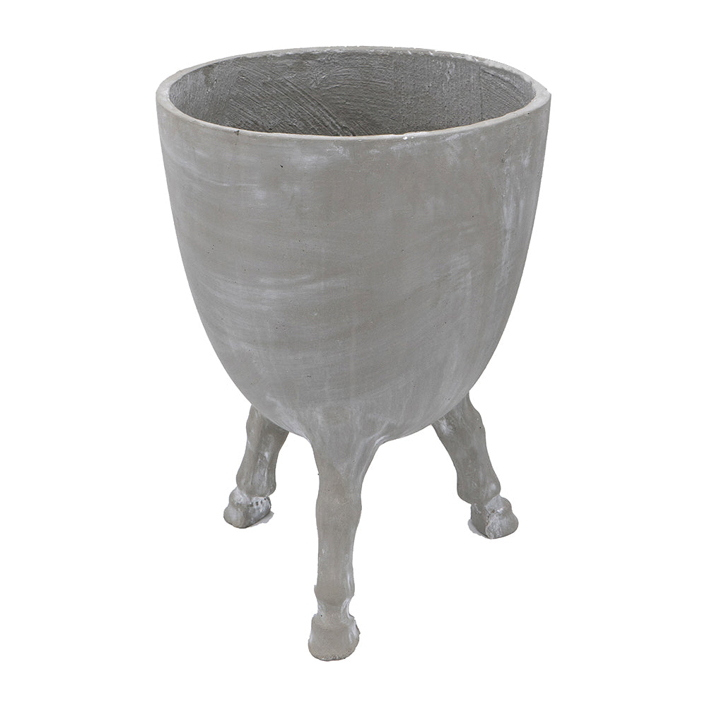 Cement Planter with Legs with Realistic Texture - Gray