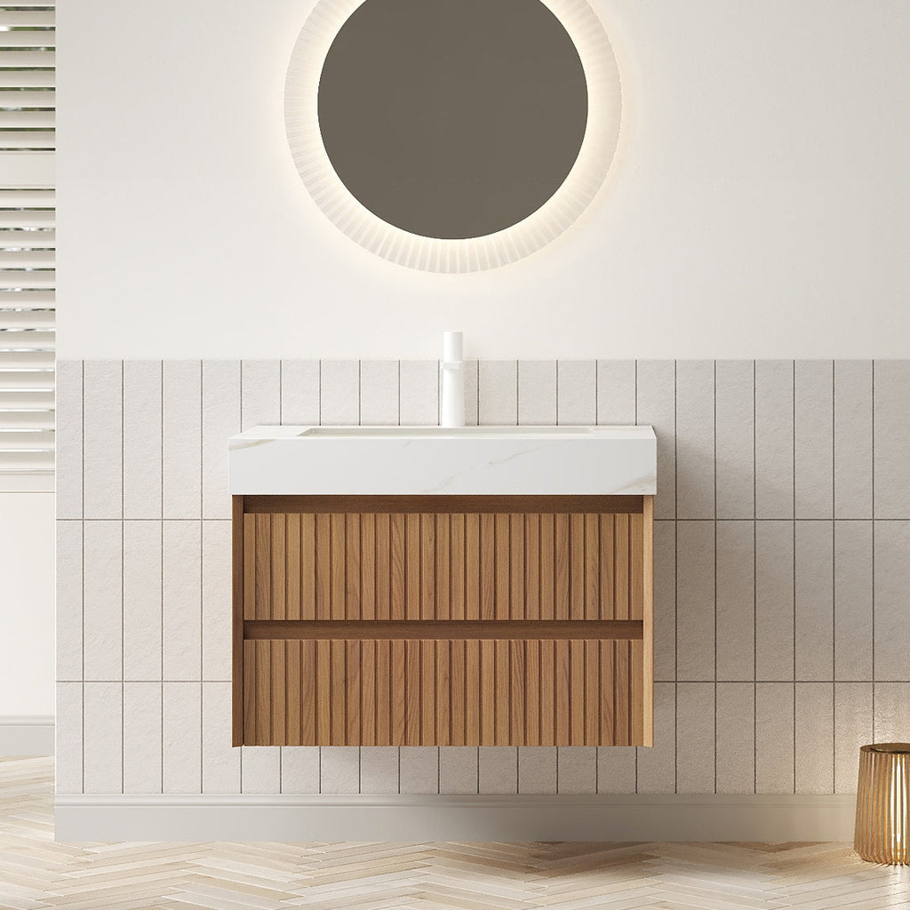 Tilley 30" Bathroom Vanity & Sink with Sintered Stone - Calacatta