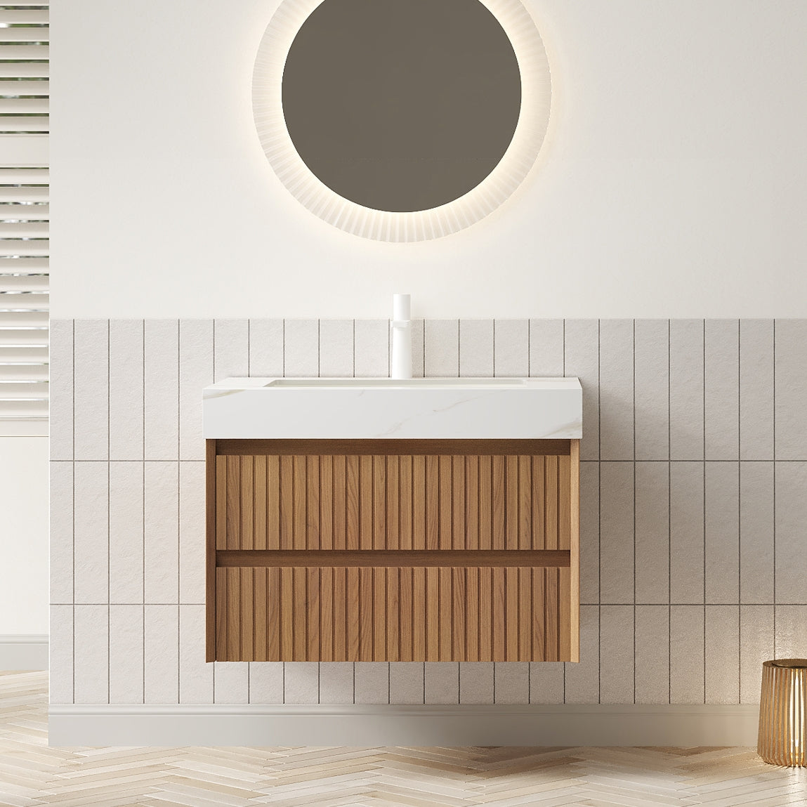 Tilley 30" Bathroom Vanity & Sink with Sintered Stone - Calacatta