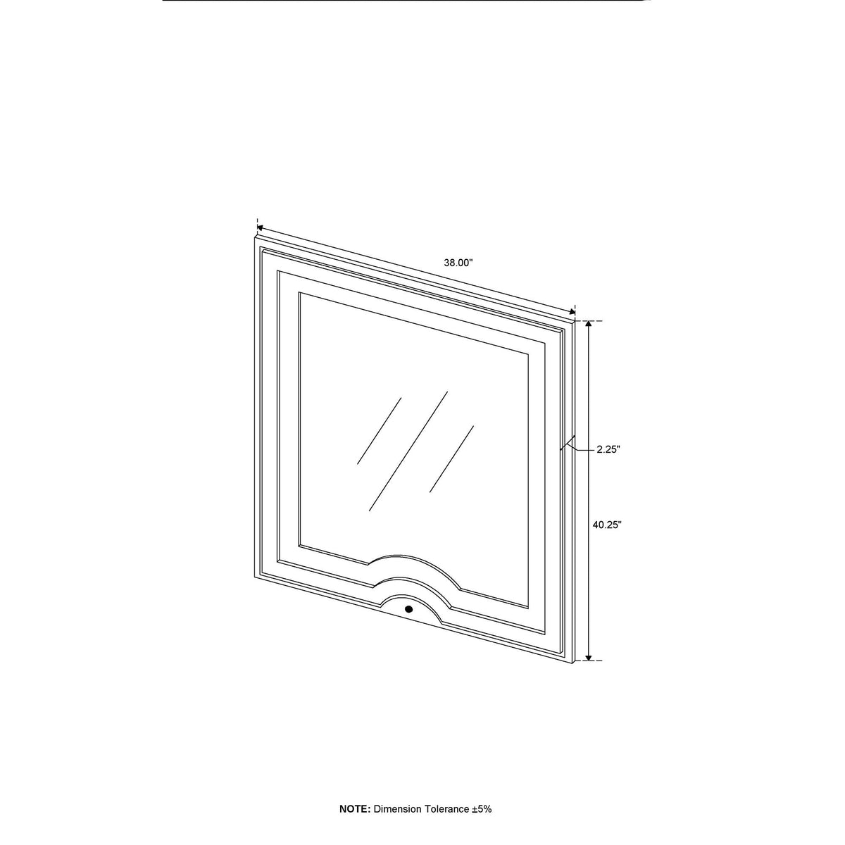 Upholstered Frame Mirror with LED Lighting - Dark Gray