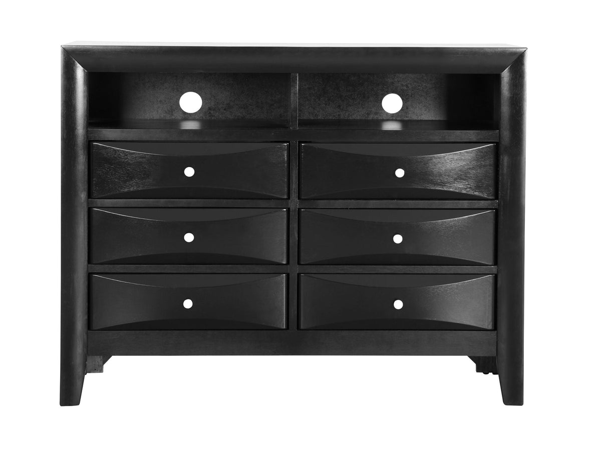 Media Chest with Modern Beveled Drawer Fronts - Multiple Colors