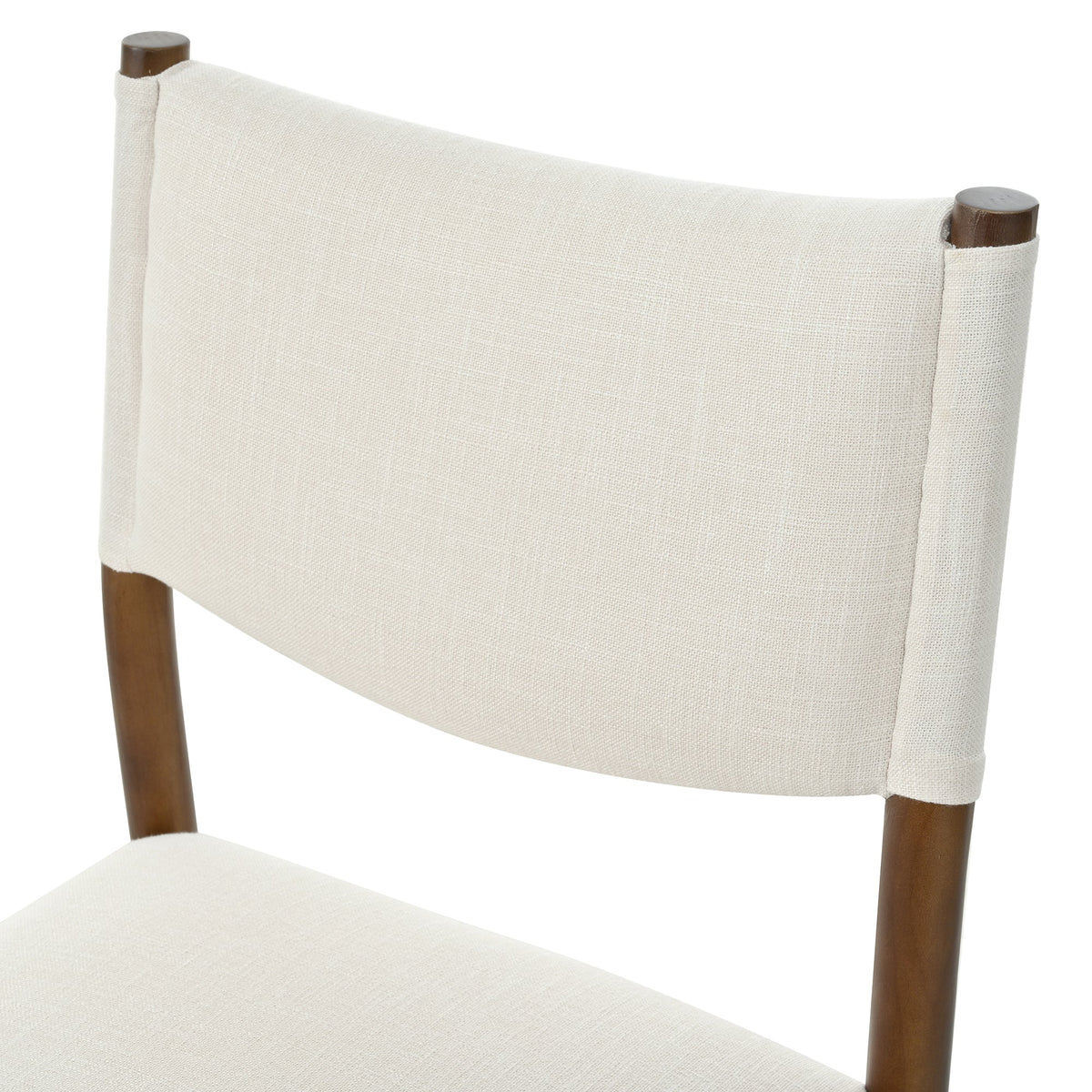 Modern Dining Chair with Thick Seat Cushion and Solid Wood Legs - Walnut, Set of 2