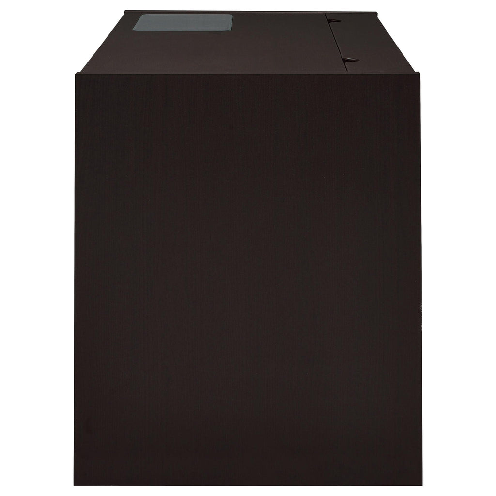 Halston 47-inch 2-drawer Office Desk with Cabinet Cappuccino