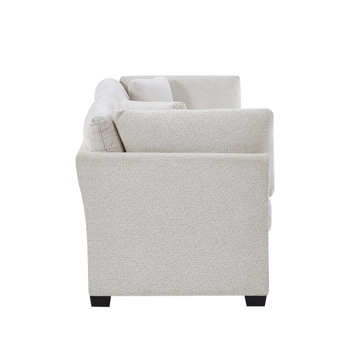 Beige Modern Flared Arms Sofa with High-Density Cushions - 83.5" Wide