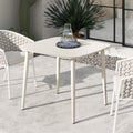 Santorini 33.5" Square Outdoor Patio Table with Durable Aluminum Frame - White