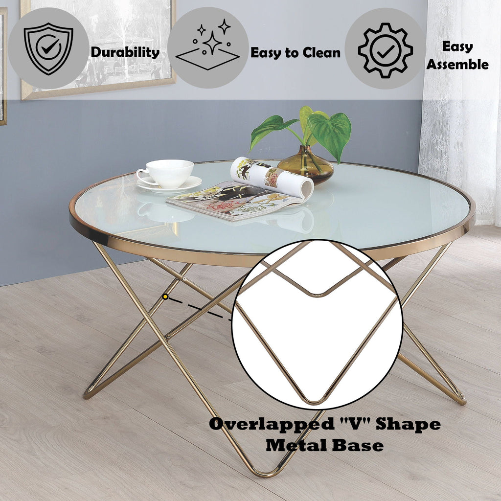 Valora Glass Coffee Table with Smoky Glass Top - Black or White