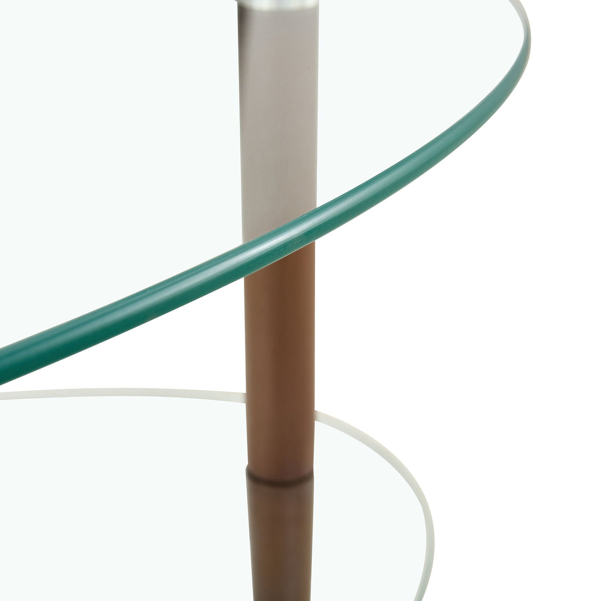 Transparent Oval Glass Coffee Table with 3-Layer Tempered Glass - White or Light Brown