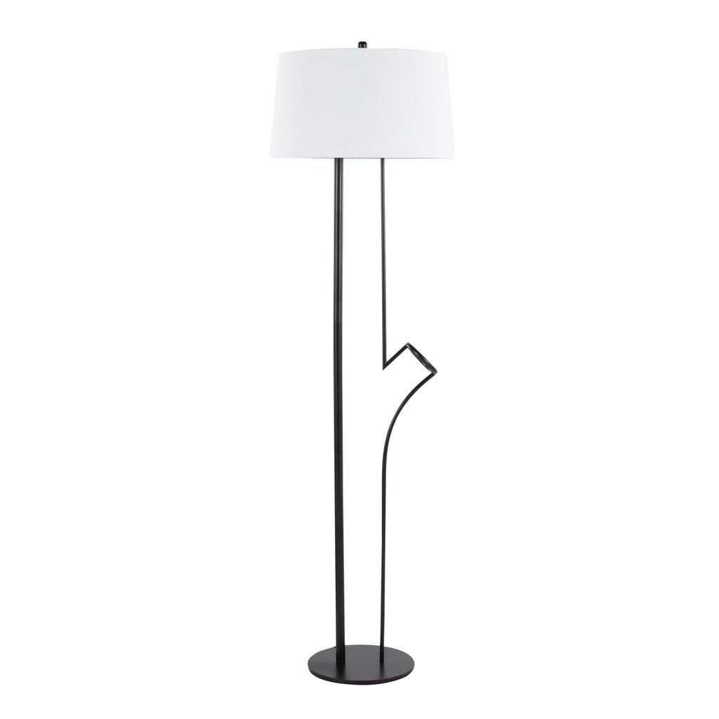 Shadow Contemporary Floor Lamp with Metal Base - Black / White