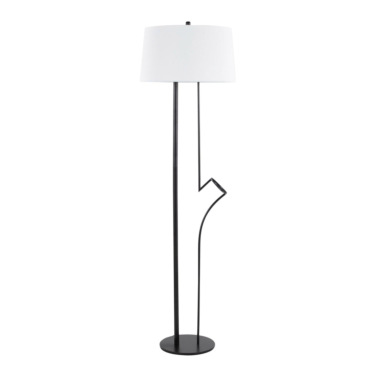 Shadow Contemporary Floor Lamp with Metal Base - Black / White