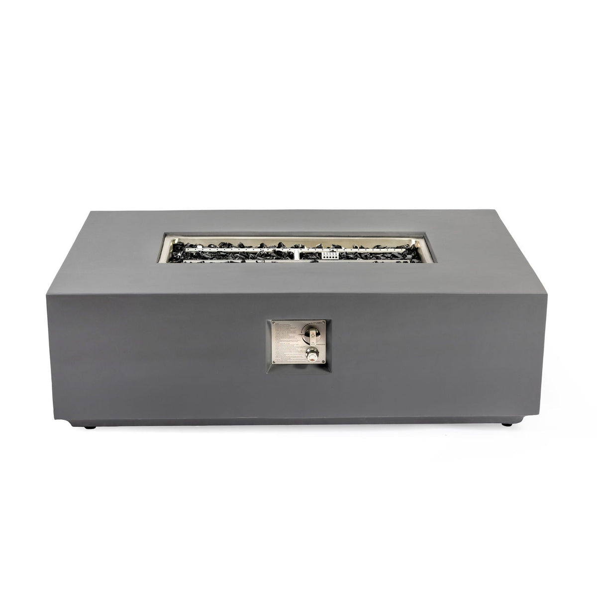Rectangular Fire Pit Table with 50,000 BTU Heat Output - Light Gray