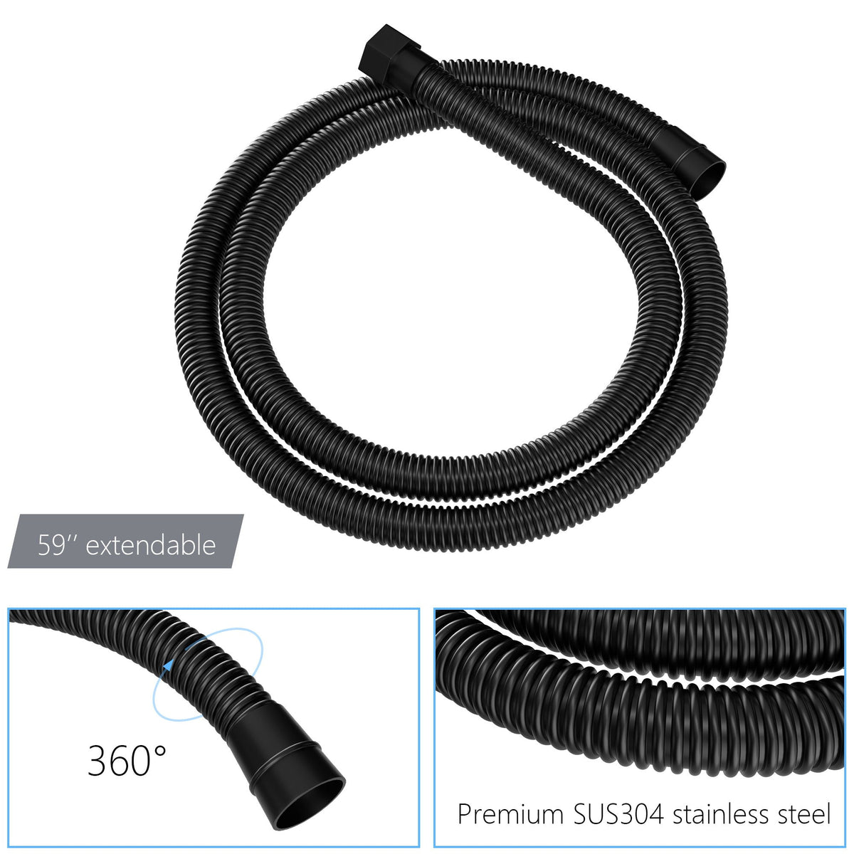 Modern Shower System with Adjustable Slide Bar - Black or Gray