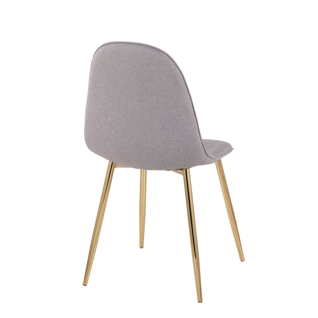 Pebble Contemporary Modern Design Chair Set with Upholstered Seat - Multiple Colors