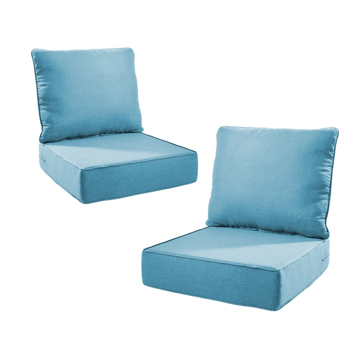 6" Thick Waterproof Outdoor Cushion Set with Durable Olefin Fabric - Light Gray