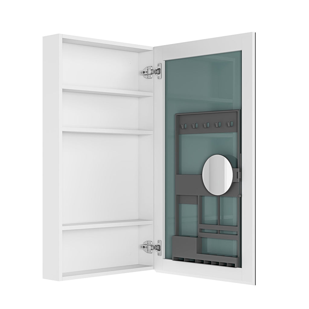Frameless Mirror Medicine Cabinet with Beveled Edge - Silver