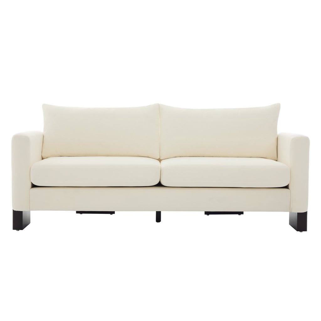 Modern 3-Seater Sofa with Rubberwood Legs - Beige or Brown
