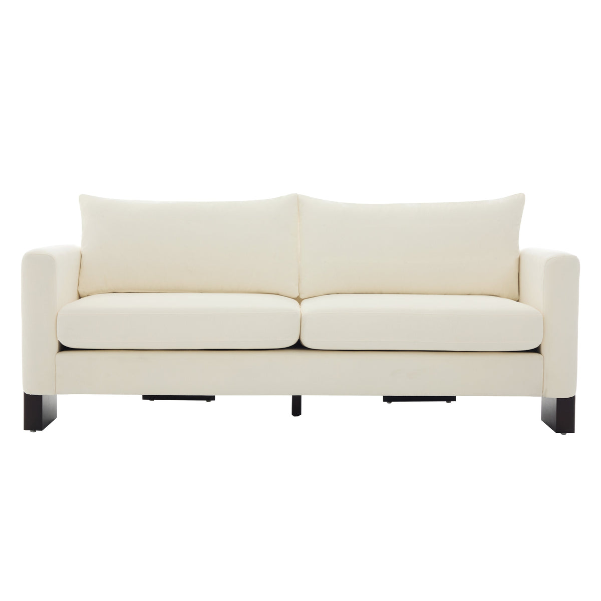 Modern 3-Seater Sofa with Rubberwood Legs - Beige or Brown