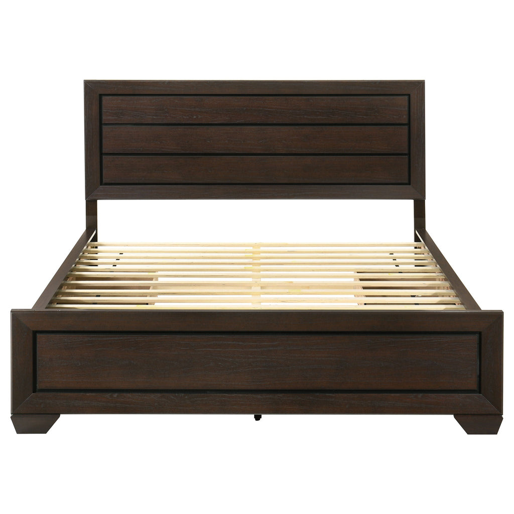 Dark Brown Storage Bed with Side Drawers - Modern Engineered Wood
