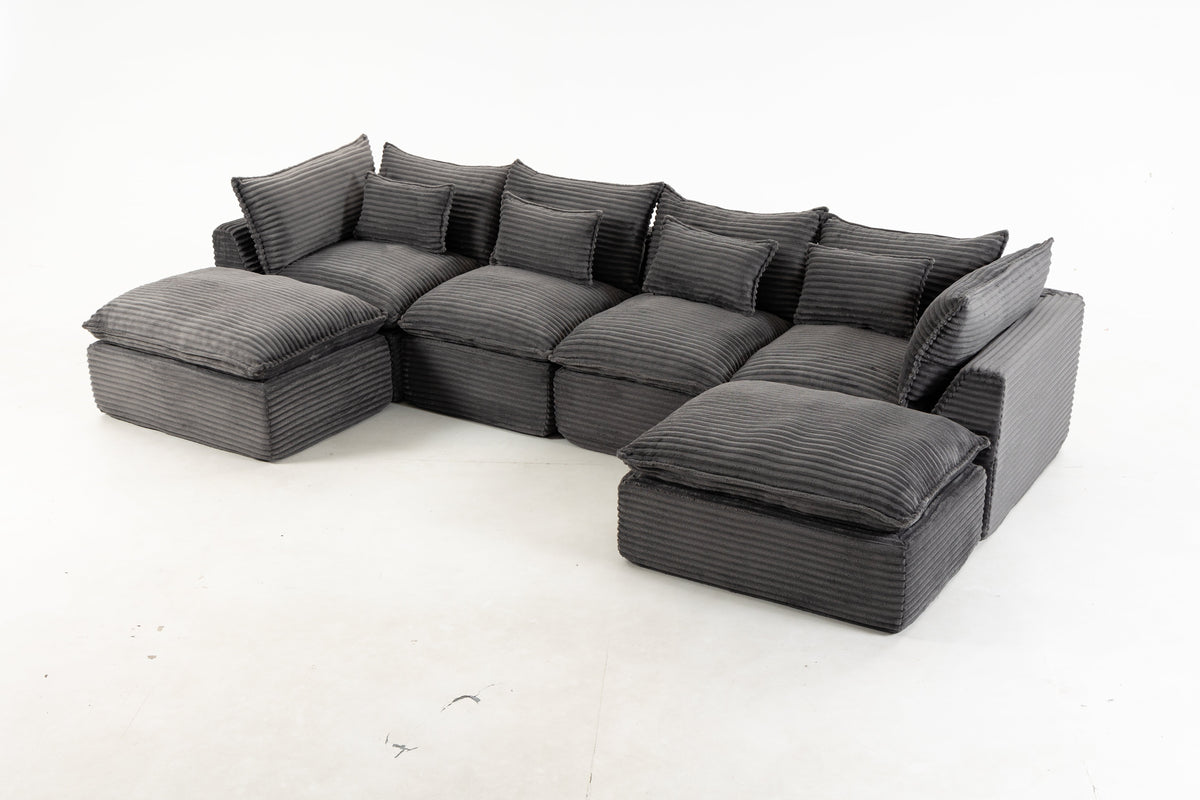 Cloud Couch Oversized Modular Sectional Sofa with Modular Design - Antique Grey