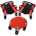 Heavy Duty Snowmobile Dolly V Slide with Swivel Casters - Steel, Red