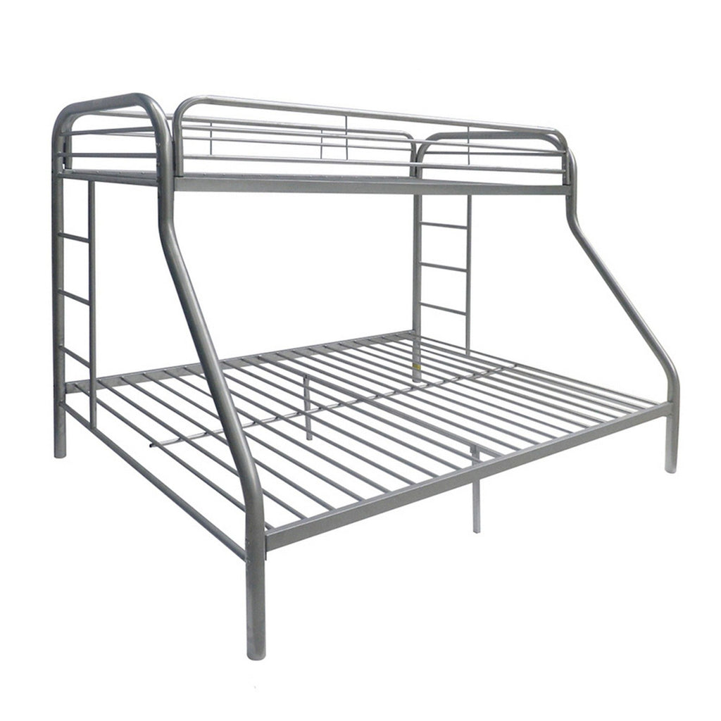 Twin / Full Bunk Bed with Guardrails - Silver