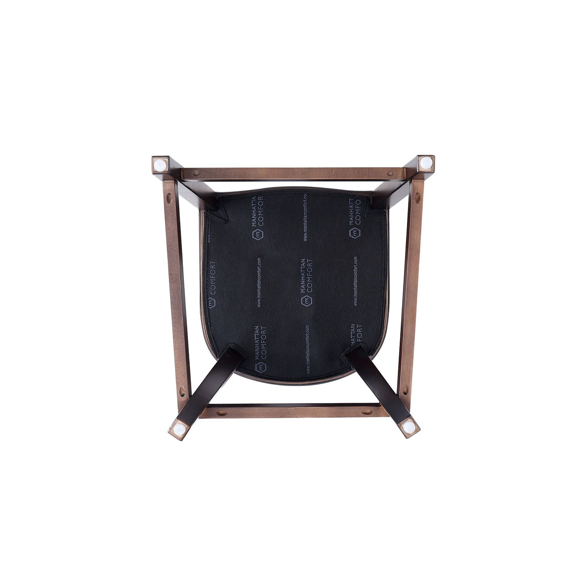 White Bar Height Stool with Solid Wood Frame - Traditional Design