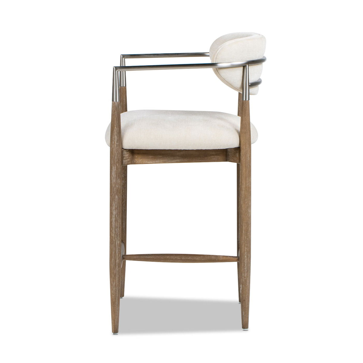Artemis - Mixed Material Upholstered Counter Stool - Warm White