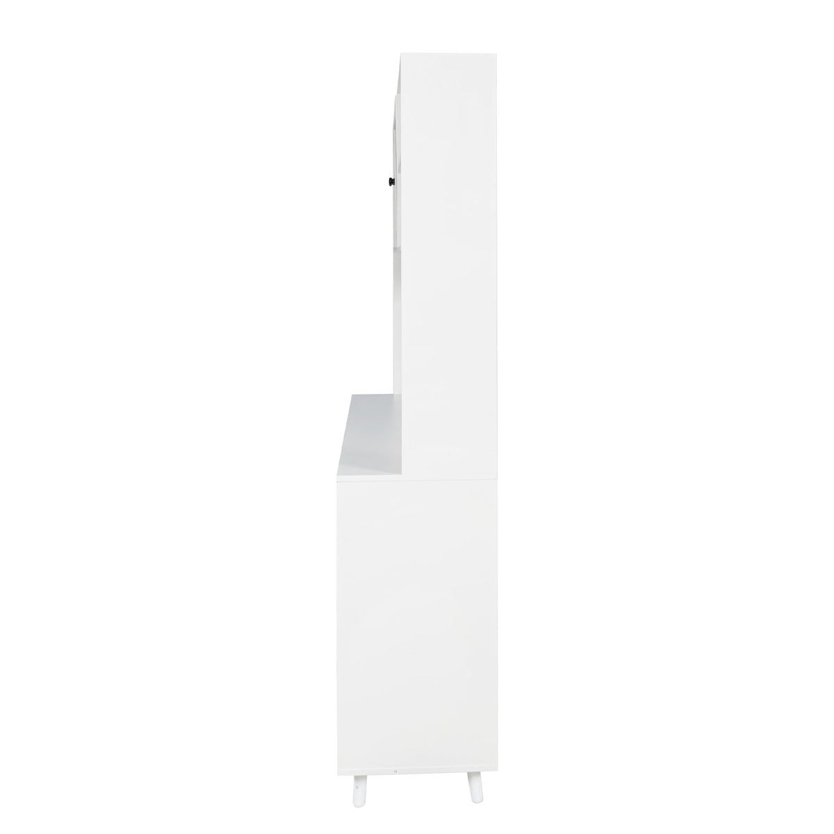 63" W Large Kitchen Hutch Cabinet with Storage Shelves and Drawers - White
