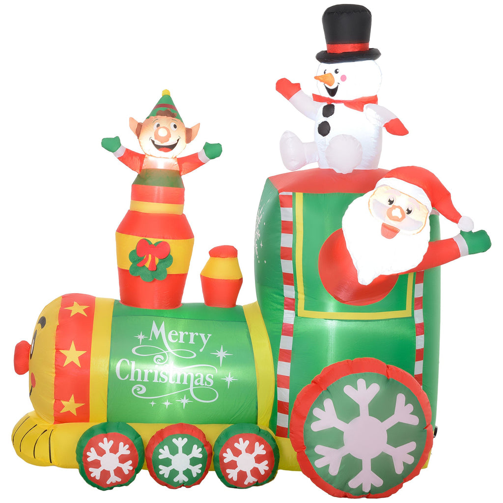 5.9' Christmas Inflatables Train with LED Lights - Multi-Color