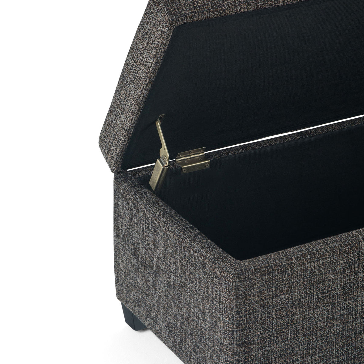 Avalon Contemporary Storage Ottoman Bench with Large Storage - Black, Dark Brown, Dark Gray