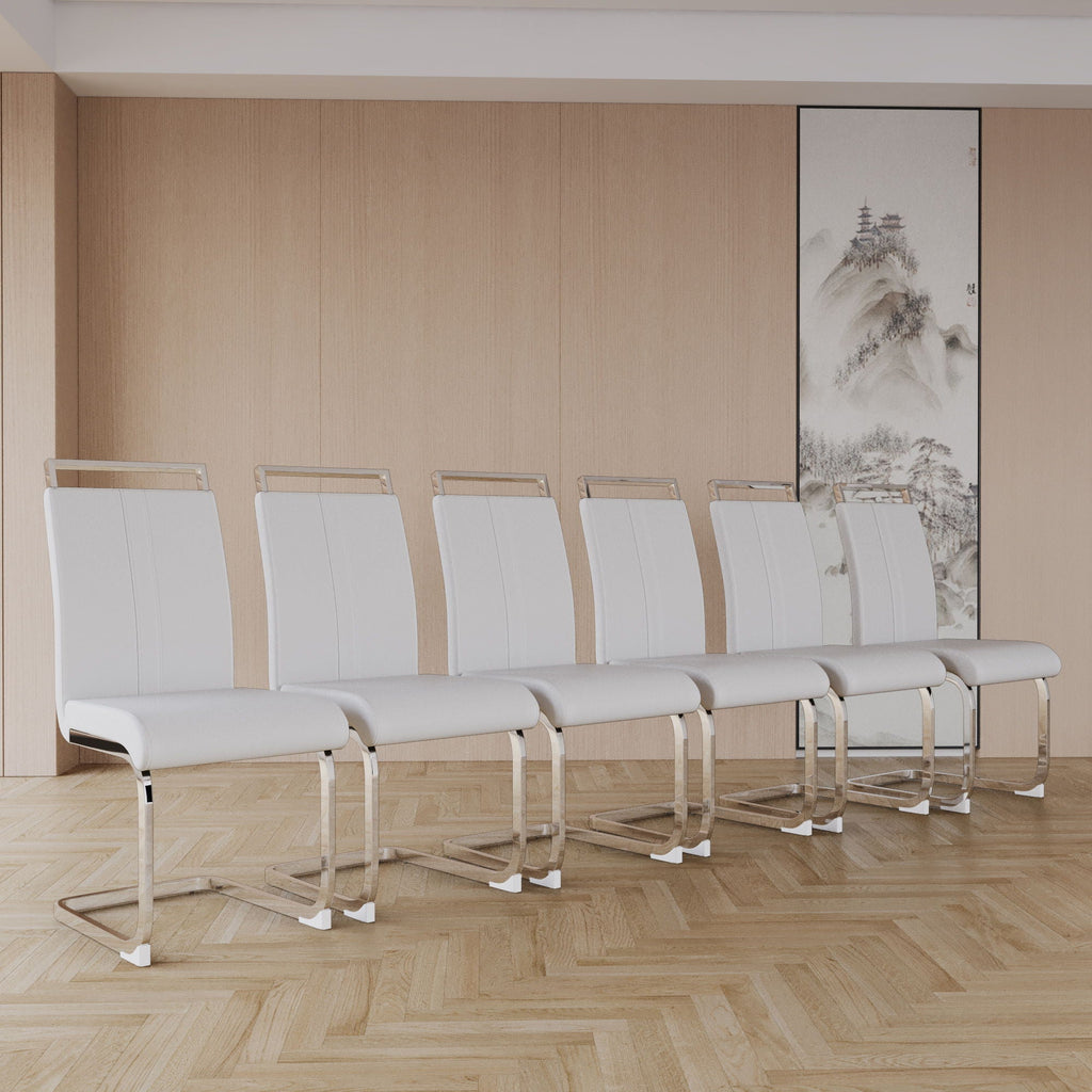 Modern Dining Chairs with Padded Seat and High Back - Black, White, or Dark Gray