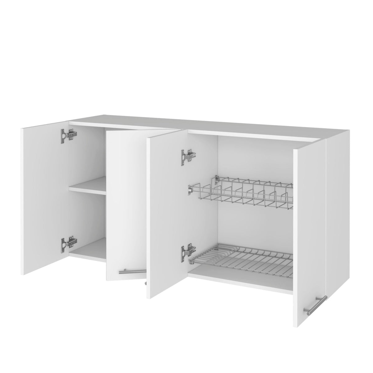 White Kitchen Cabinet Durham Four Doors with Generous Storage - White