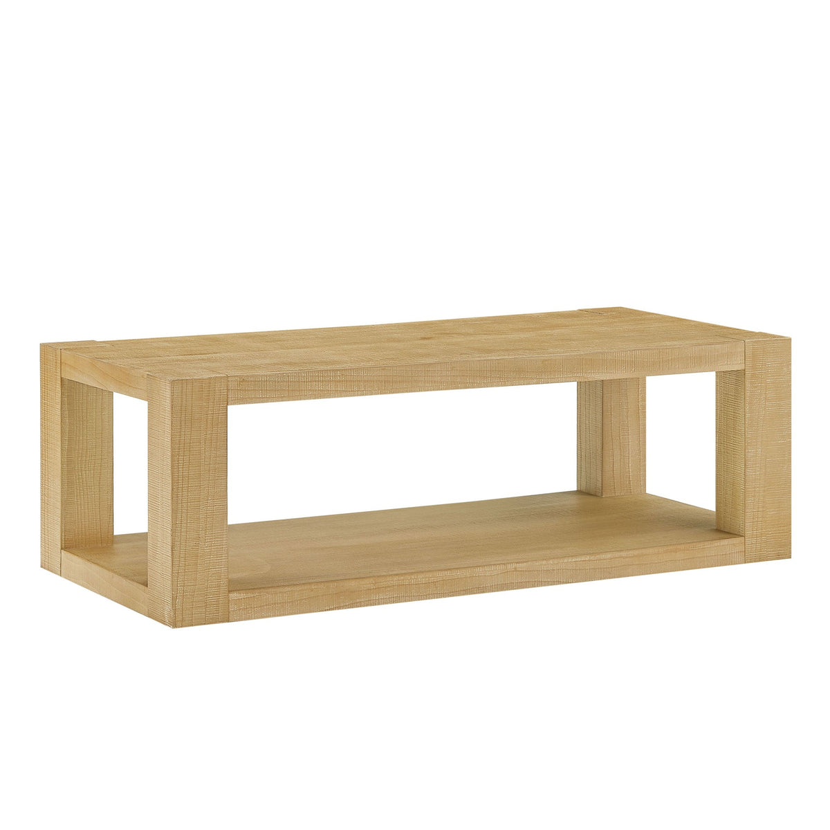 Modern 48 Inch Rectangular Coffee Table with Two-Tier Design - MDF