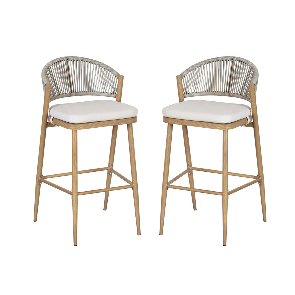 Outdoor Bar Height Metal Frame Counter Stools
