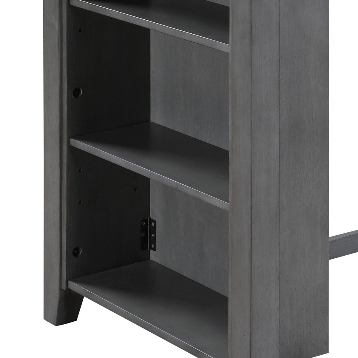 3 Piece Counter Height Dining Set with Storage Shelves - Gray or White