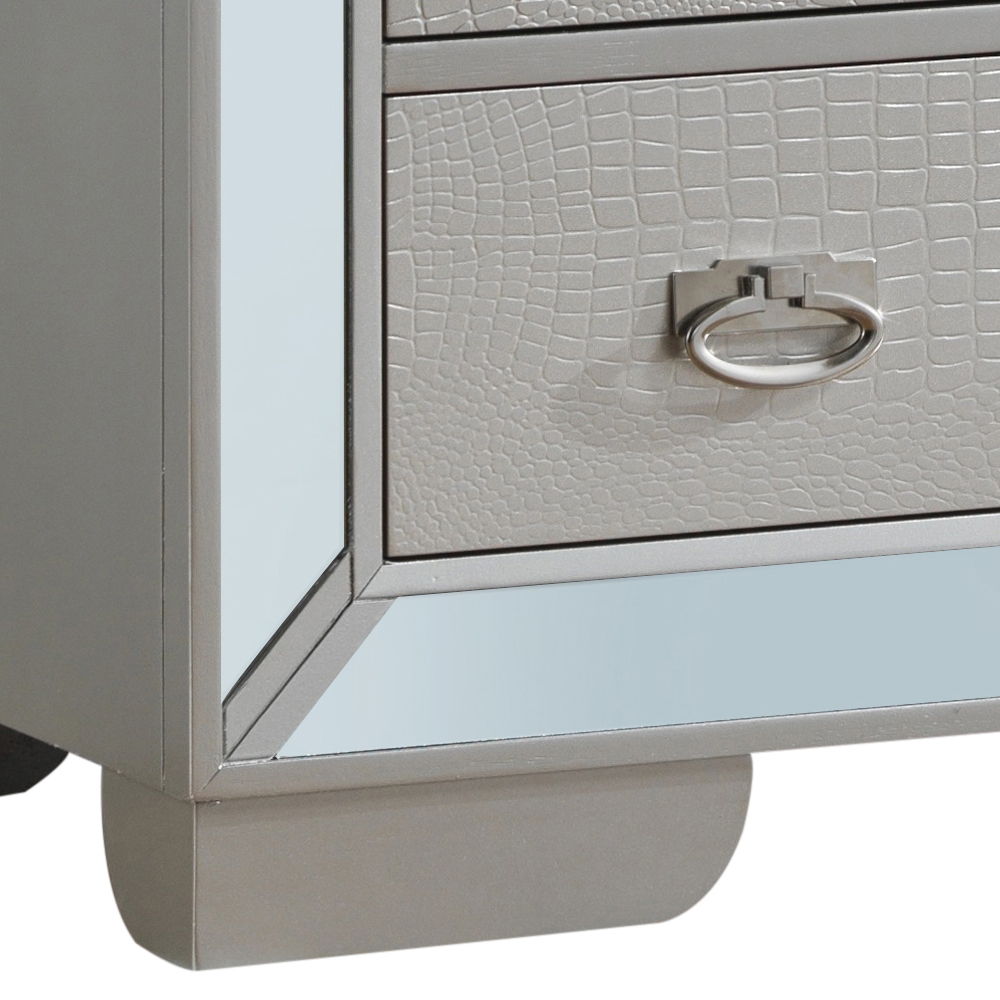 Sleek Contemporary Storage Chest with Ample Storage - Pearl Silver or Beige