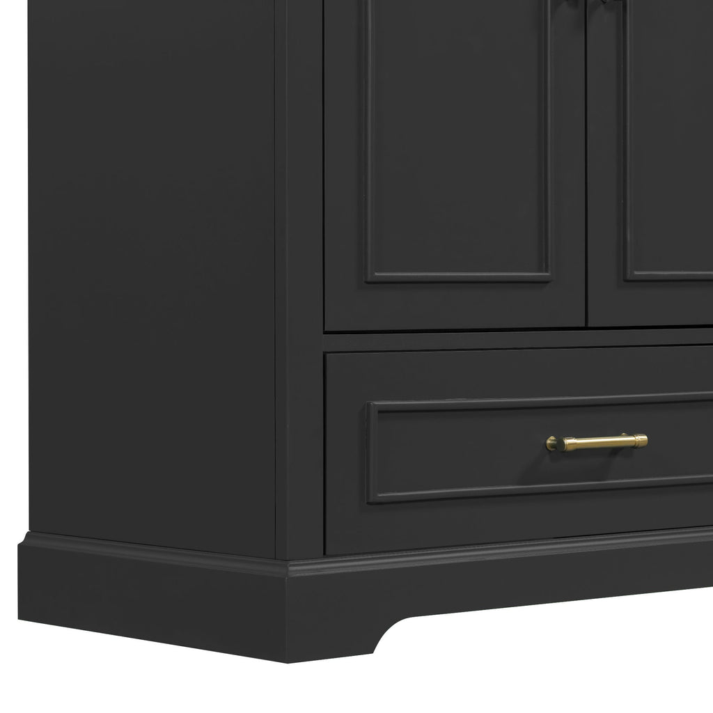 Bathroom Vanity with Sink and Soft Close Doors - White, Black, Green, or Gray