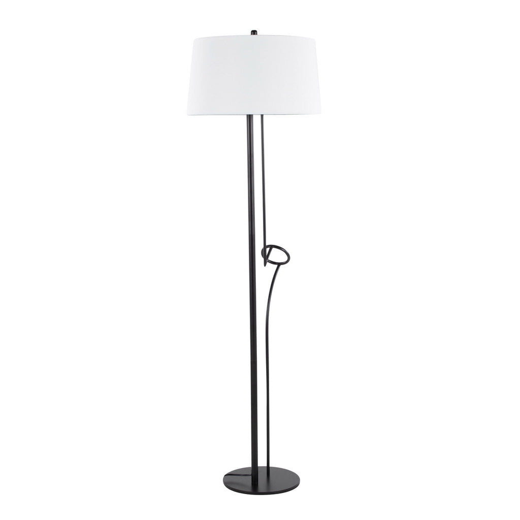 Shadow Contemporary Floor Lamp with Metal Base - Black / White