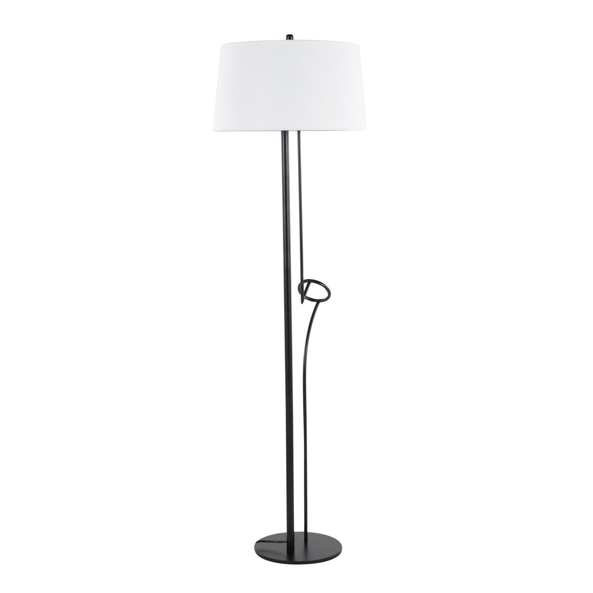 Shadow Contemporary Floor Lamp with Metal Base - Black / White
