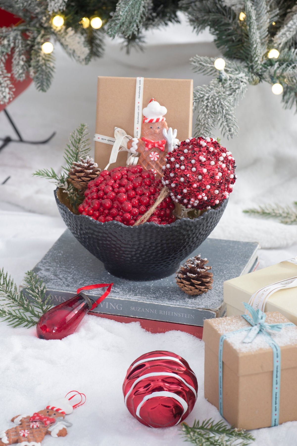 6.5" Traditional Red Berry Ball Accessory with Foam Construction - Red