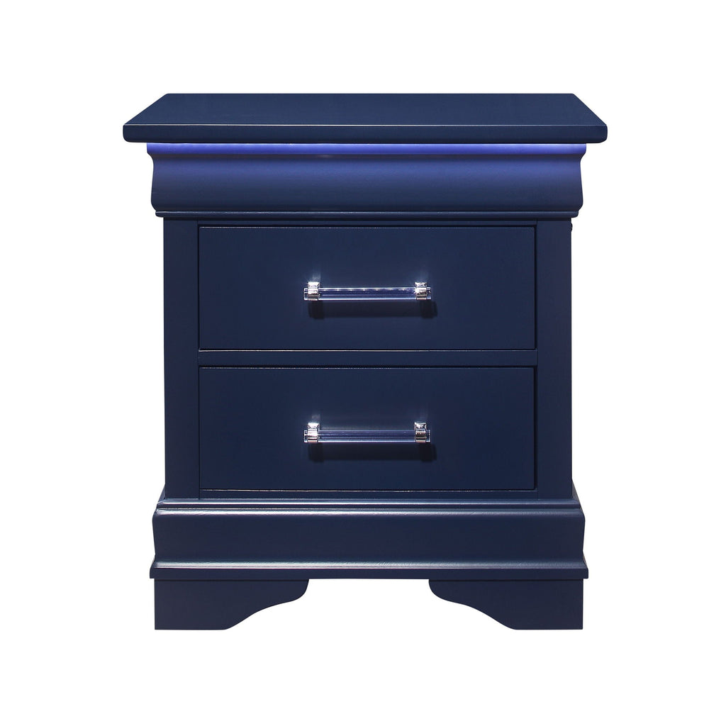 Charlston Nightstand with LED Lighting – Blue or White
