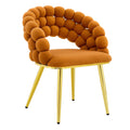 Ball Chain Bubble Dining Chair Set with Sculptural Backrest - Dark Gray, Beige, Orange