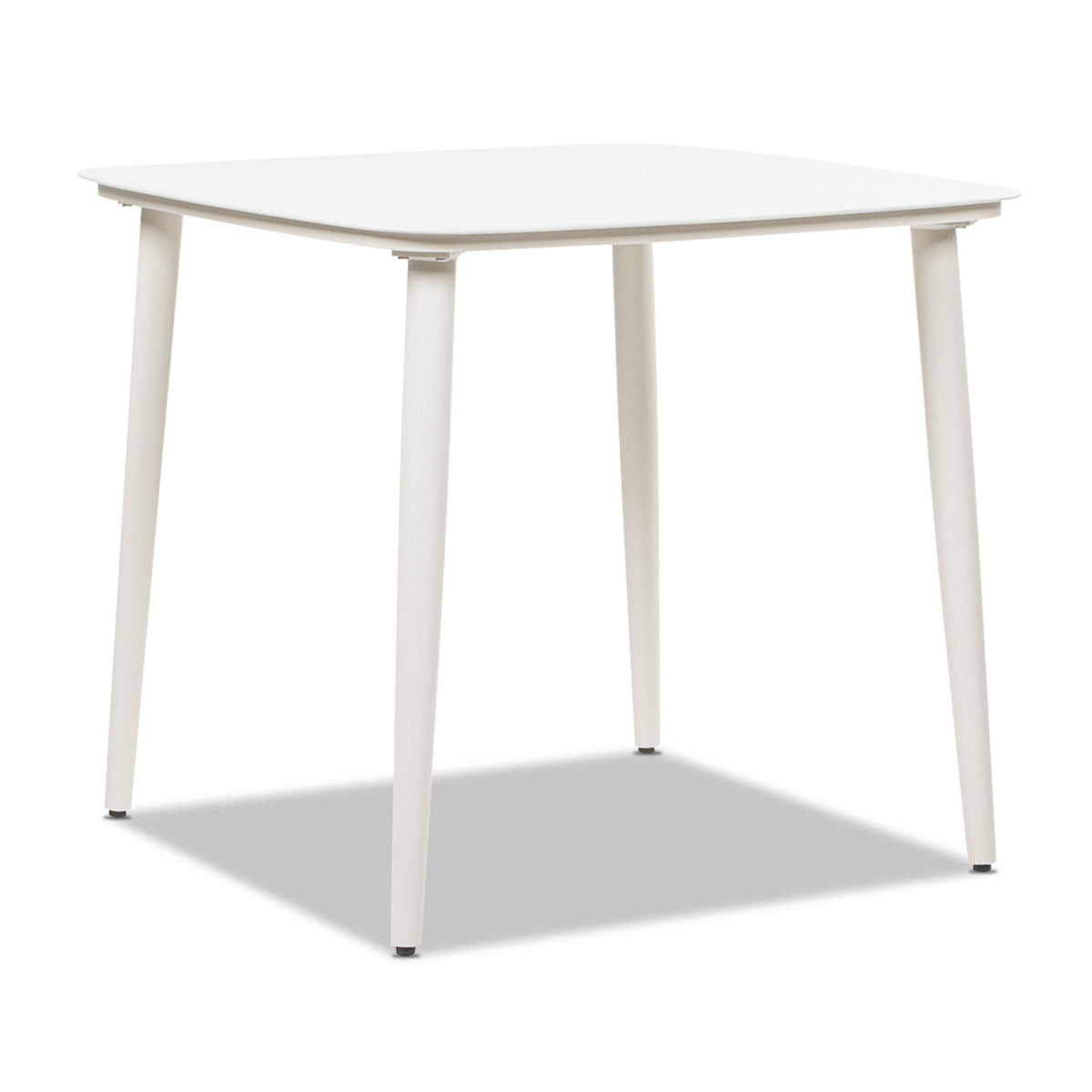 Santorini 33.5" Square Outdoor Patio Table with Durable Aluminum Frame - White