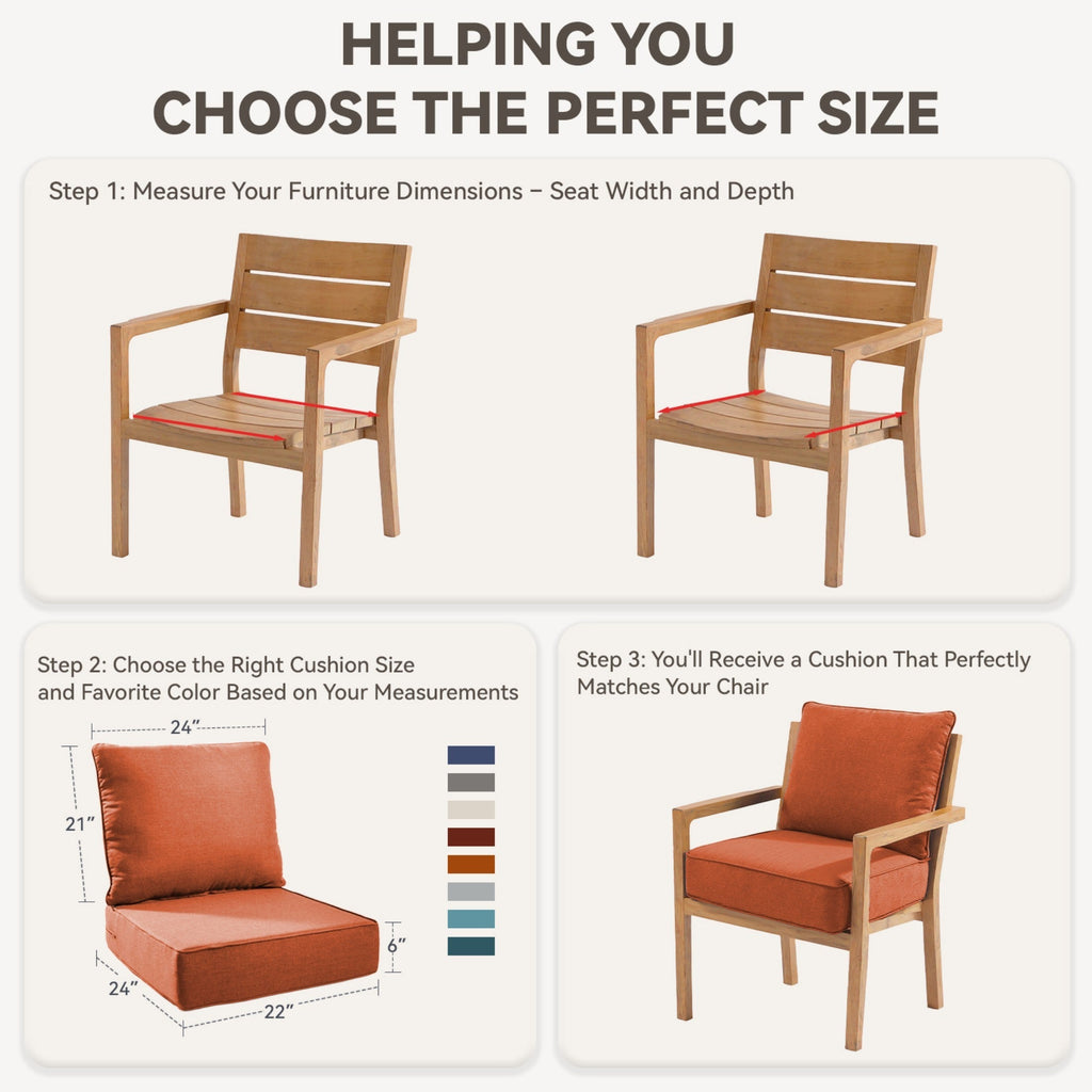 6" Thicker Outdoor Chair Cushion Set