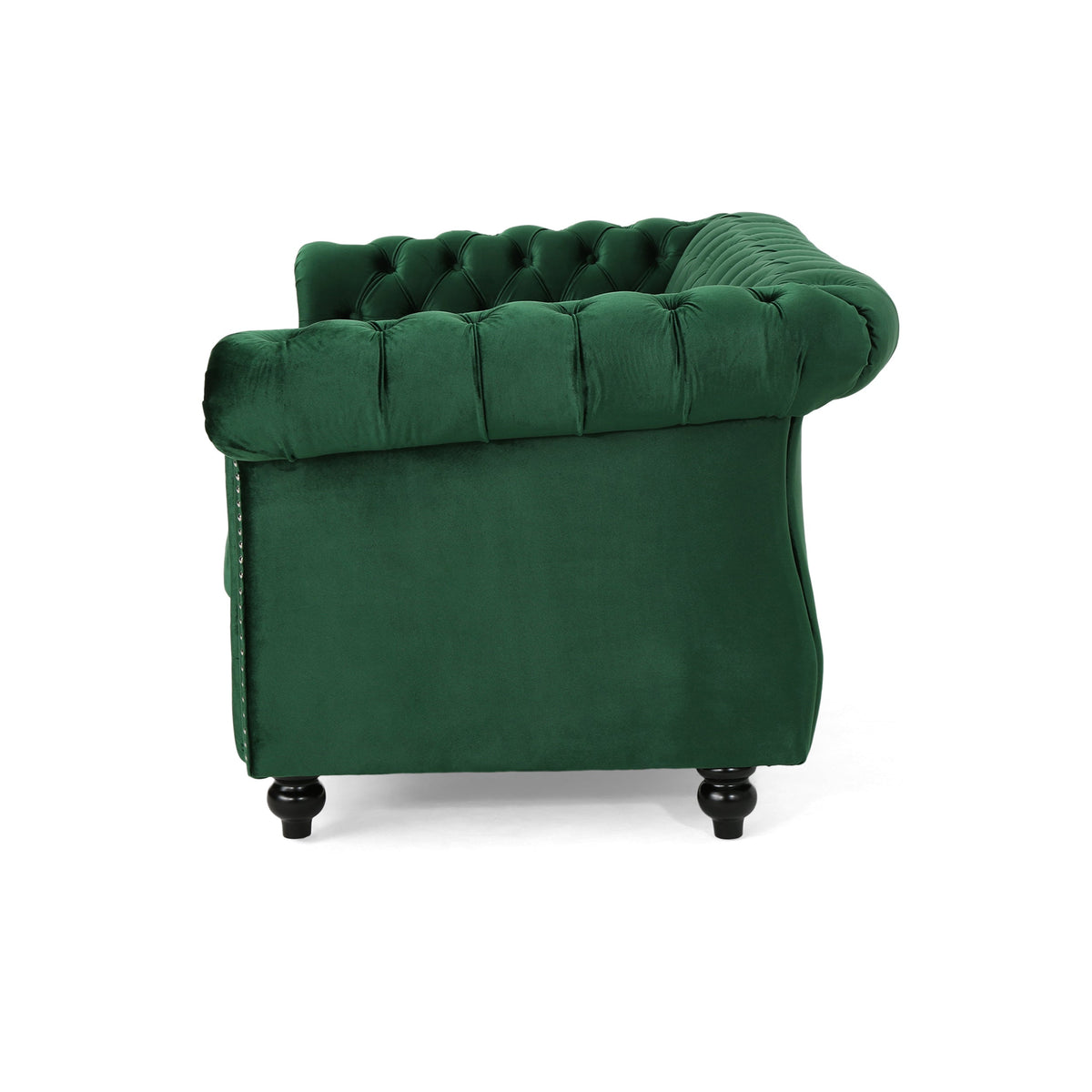 Chesterfield Loveseat Sofa with Tufted Velvet - Emerald or Navy Blue