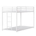 White Metal Bunk Bed with Reinforced Guardrails - Twin over Twin or Twin over Full