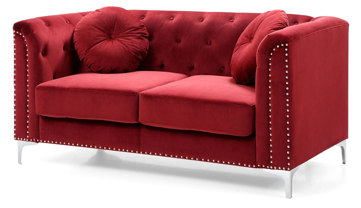 Stylish Sloped Arm Loveseat with MicroSuede Cover - Blue, Dark Gray, Red, Black