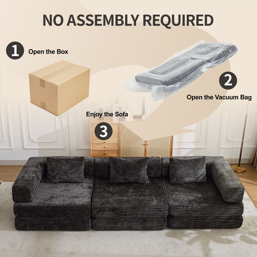 Convertible Floor Sofa Bed with Modular Design - Multiple Colors