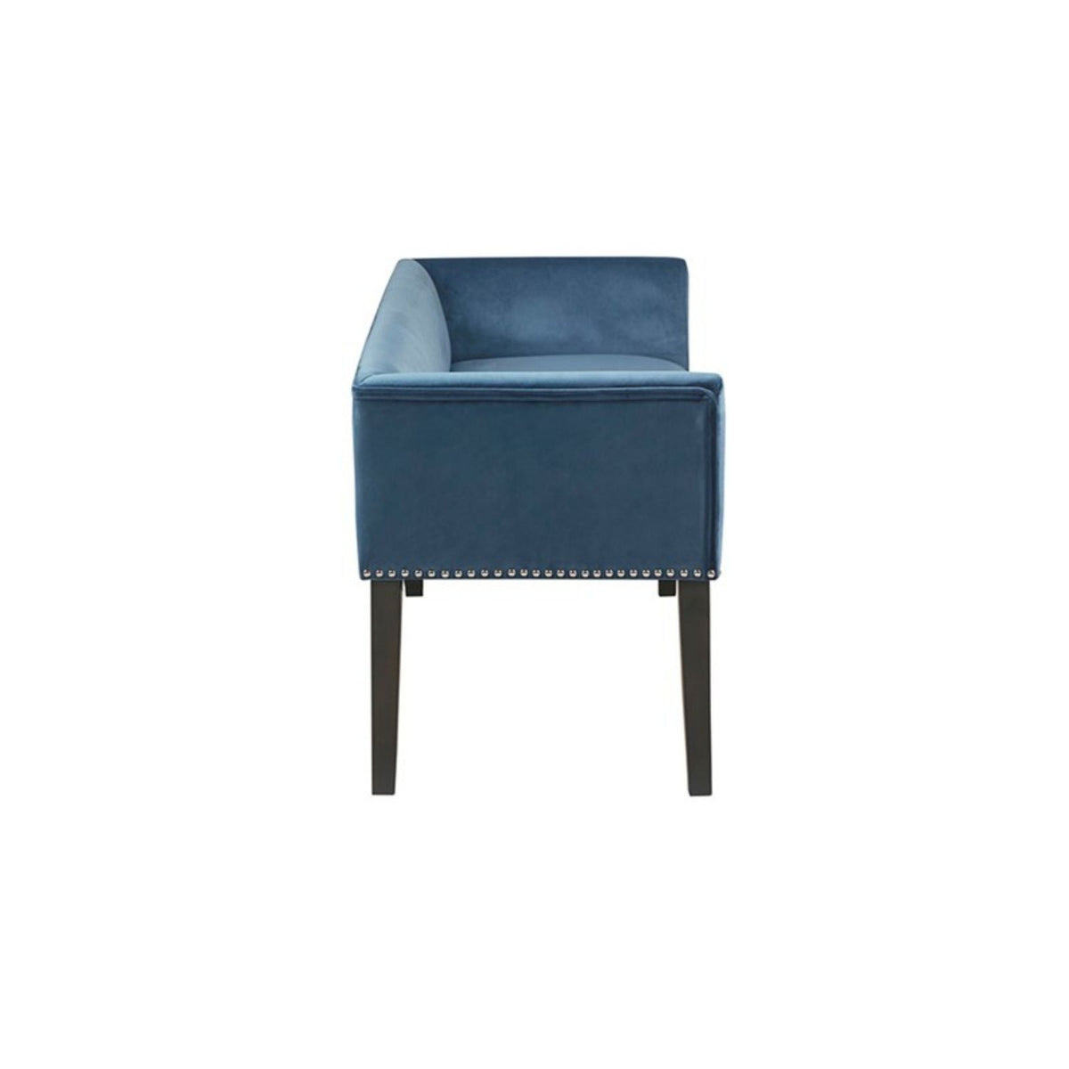 Welburn Upholstered Bench with Low Back and Flared Arms - Blue, Light Blue, or Beige