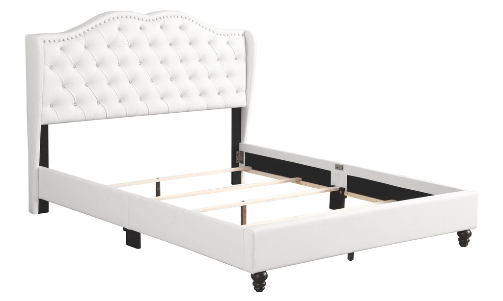 Transitional Upholstered Bed with Jewel Tufting – Multiple Colors