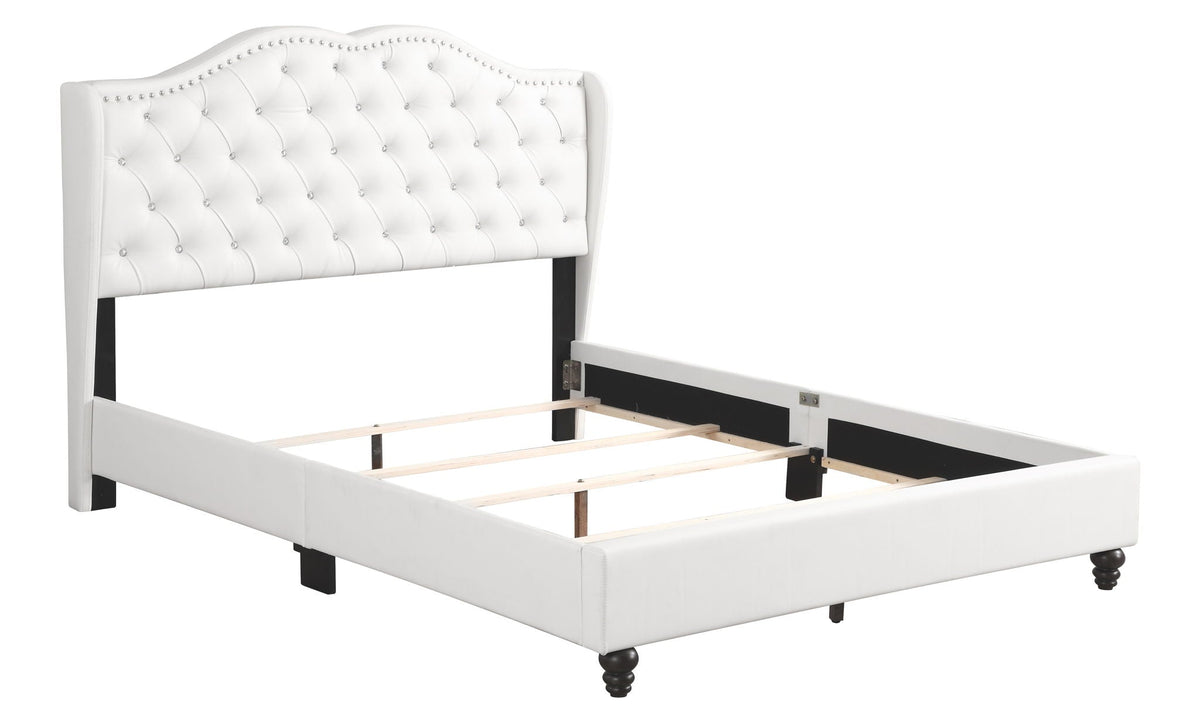 Transitional Upholstered Bed with Jewel Tufting – Multiple Colors